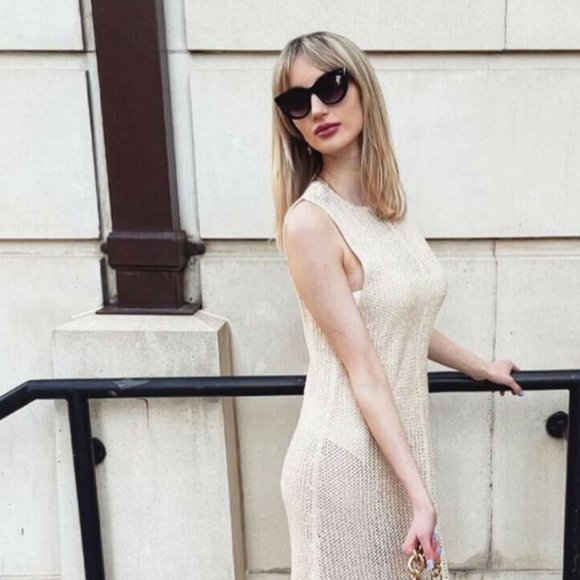 Zara Oversized Knit Buttoned Long Dress - Picture 11 of 12